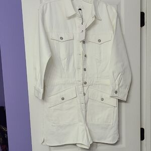 7 For All Mankind White Denim Women's Romper